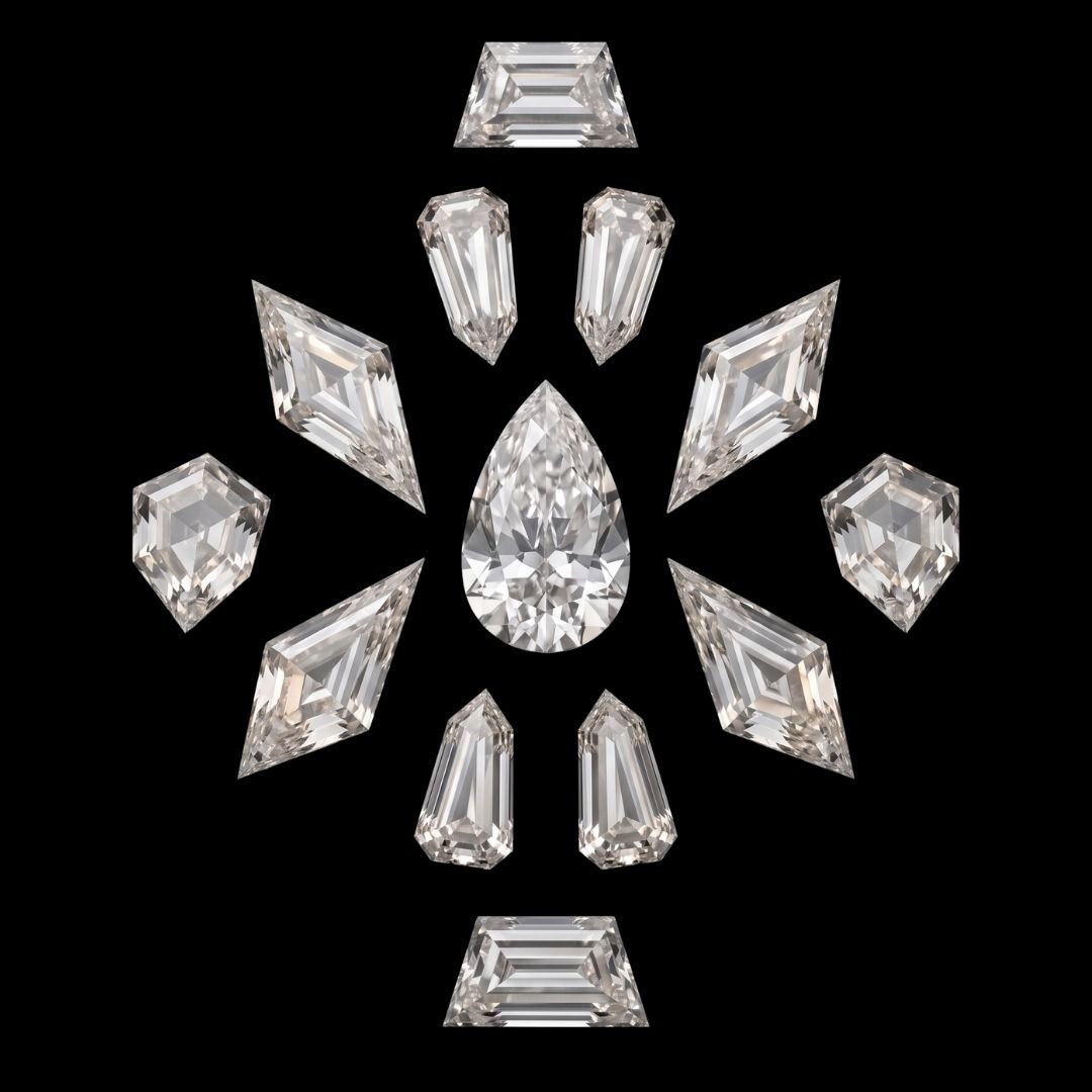 Precision-cut diamond layout for signature jewellery